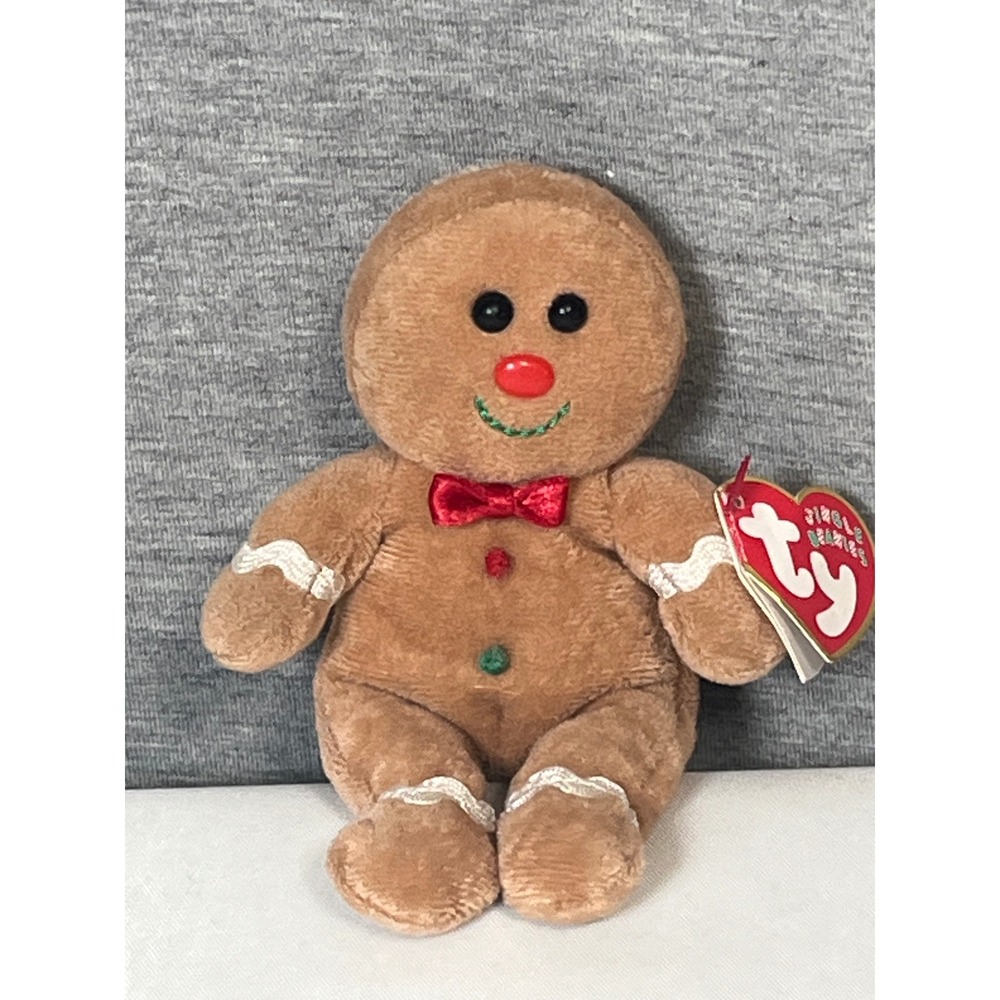 Ty Jingle Beanies Sweetsy Gingerbread Man Plush Christmas Ornament 2007 5 inch